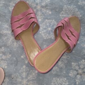 Naturalizer Pink Woven Slide Sandals
